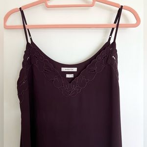 Aritzia Babaton MIDI Length Slip Dress with Embroidery at neckline | Size Small